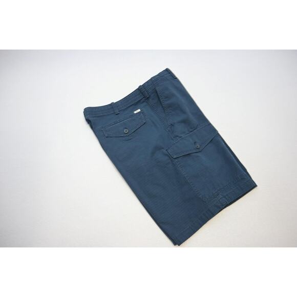 Izod Ripstop Cargo Shorts Khaki Chino Blue Baggy Flat Mens Size 38 - Picture 1 of 7